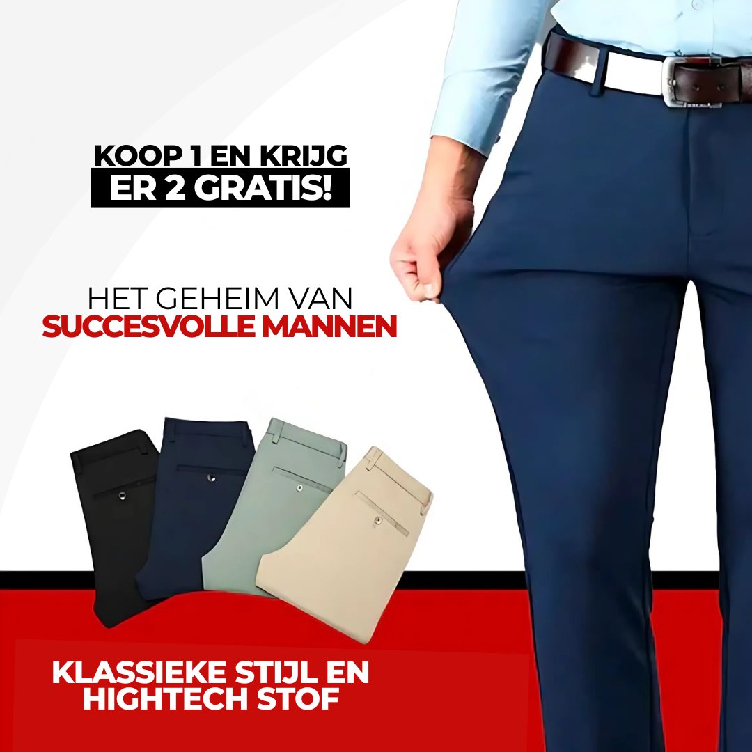 KOOP 1 EN KRIJG 2 | Klassieke Nette Broek Gentleman 2025 + Gratis Leren Nette Riem